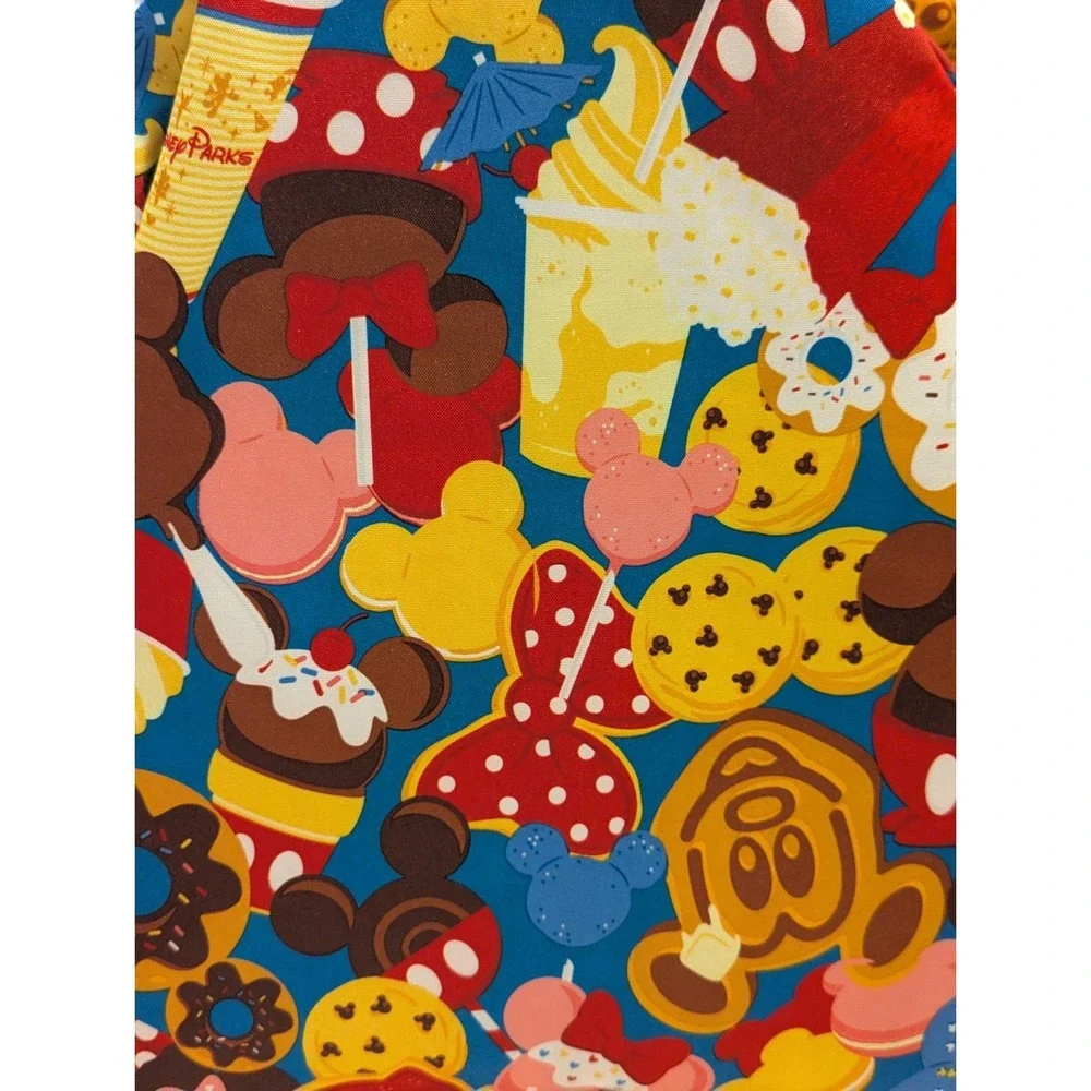 Disney Parks Snack Icon Print Backpack Unisex Blue Mickey‎ Waffles Dole Whip